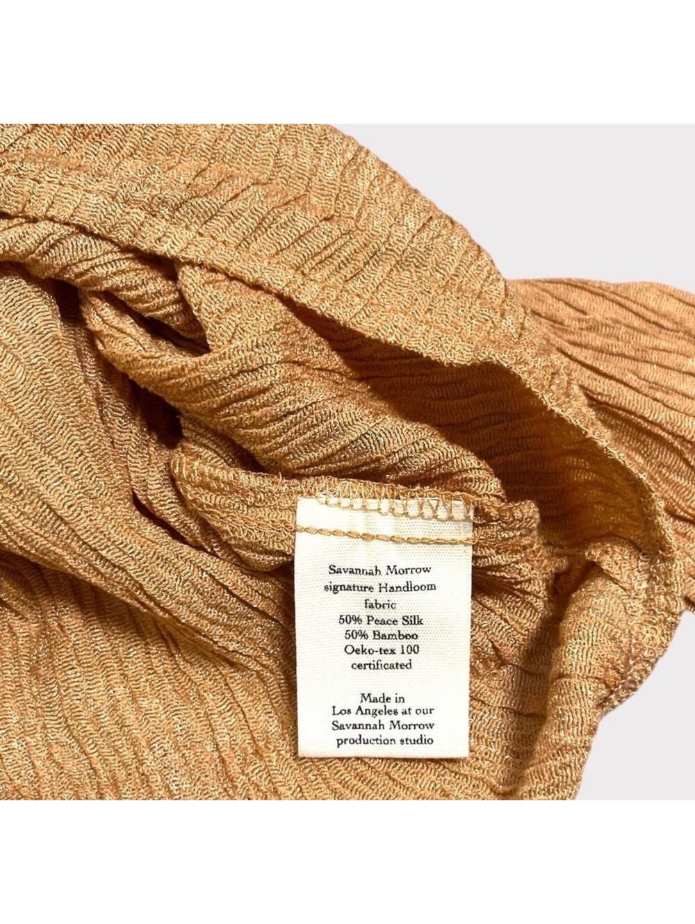 Savannah Morrow The Label Amarillo Silk Top Size XS Sandstone - Picture 8 of 9